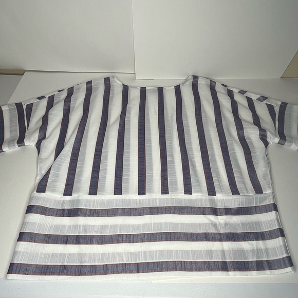 Banana Republic Blouse Striped Lightweight Sheer Oversized Pullover … - Picture 7 of 13